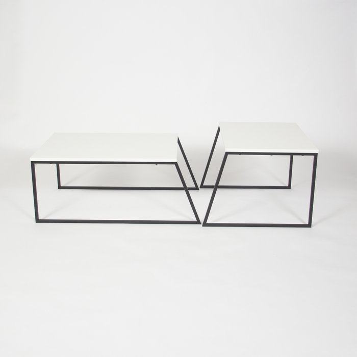 Hanah Home Juego de Mesa de Centro Blanco y Negro